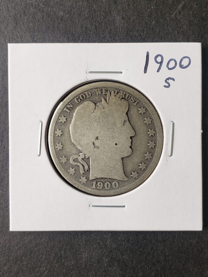 1900 S 50c Barber Silver Half Dollar