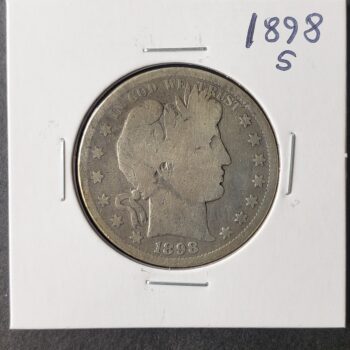 1898 S 50c Barber Silver Half Dollar