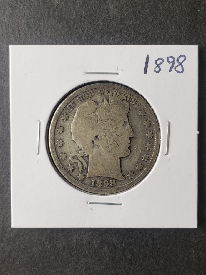 1898 50c Barber Silver Half Dollar