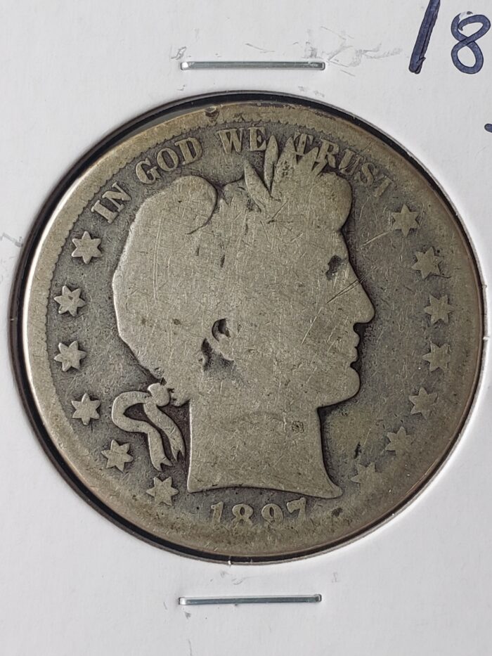 1897 S 50c Barber Silver Half Dollar - Image 2