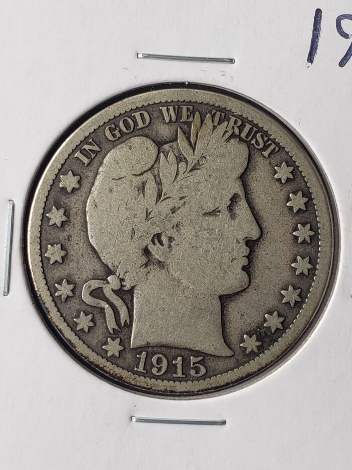 1915 S 50c Barber Silver Half Dollar - Image 2