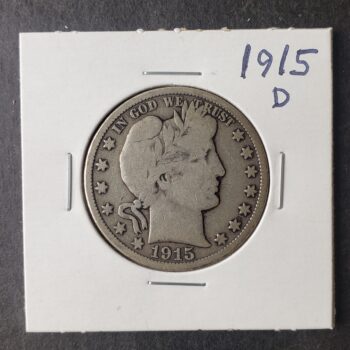 1915 D 50c Barber Silver Half Dollar