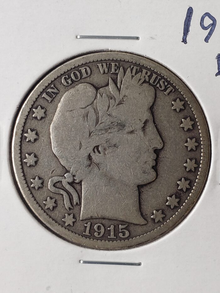 1915 D 50c Barber Silver Half Dollar - Image 2
