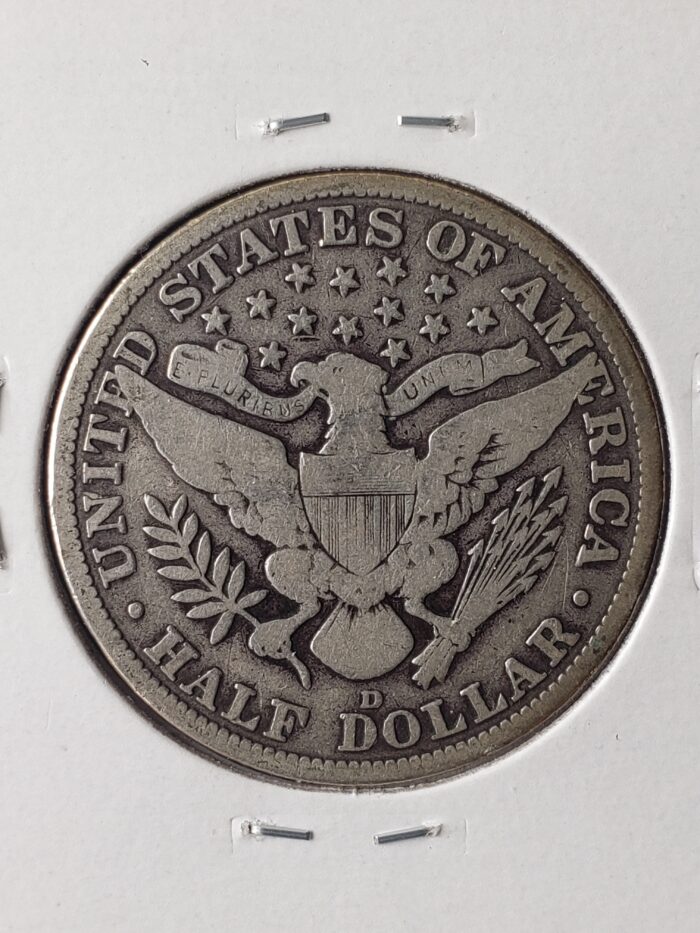1915 D 50c Barber Silver Half Dollar - Image 3