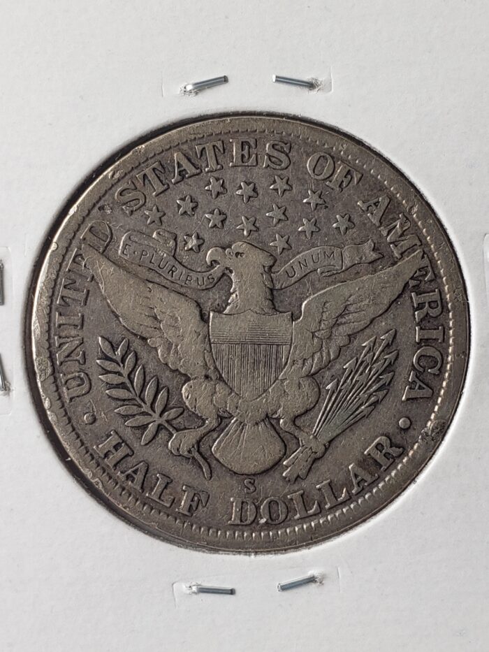 1914 S 50c Barber Silver Half Dollar - Image 3