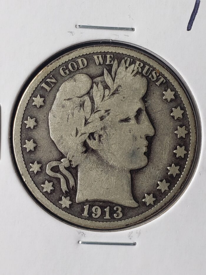 1913 S 50c Barber Silver Half Dollar - Image 2