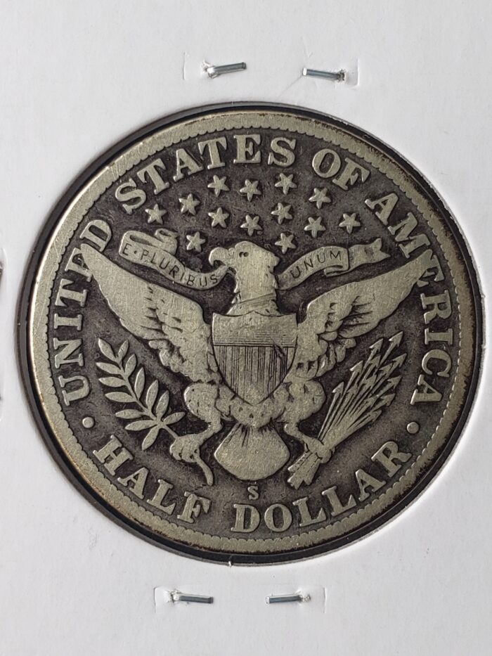 1913 S 50c Barber Silver Half Dollar - Image 3