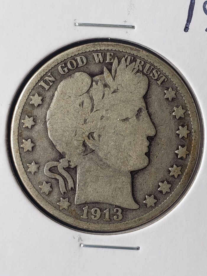 1913 D 50c Barber Silver Half Dollar - Image 2