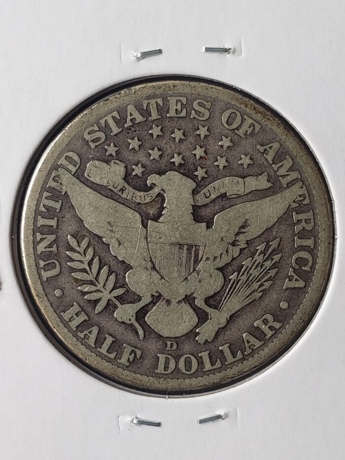 1913 D 50c Barber Silver Half Dollar - Image 3