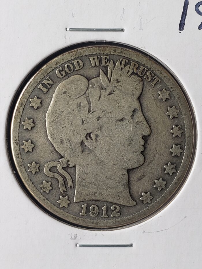 1912 S 50c Barber Silver Half Dollar - Image 2