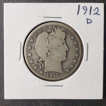 1912 D 50c Barber Silver Half Dollar