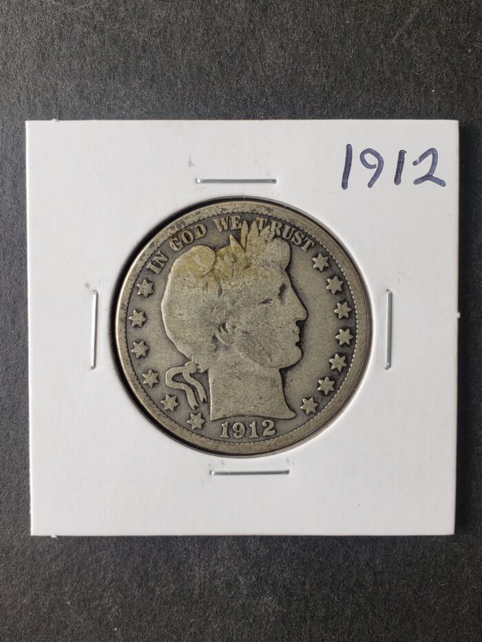 1912 50c Barber Silver Half Dollar