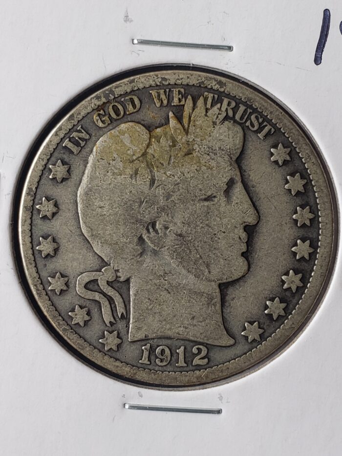 1912 50c Barber Silver Half Dollar - Image 2