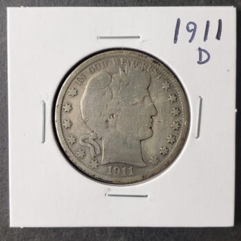 1911 D 50c Barber Silver Half Dollar
