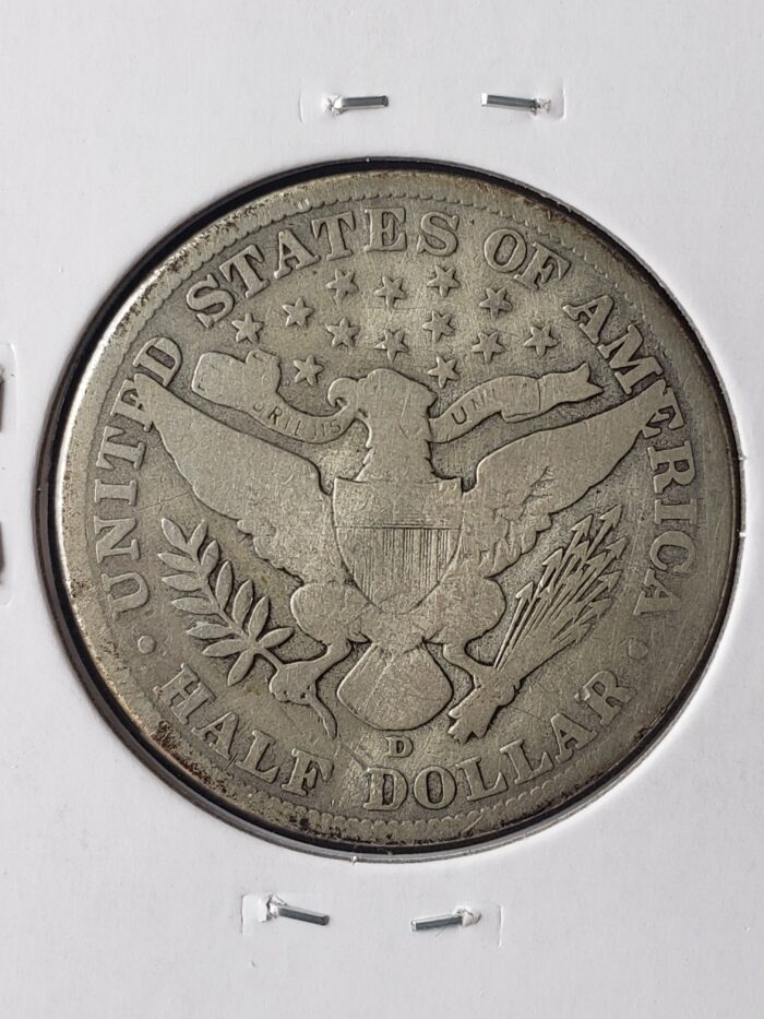 1911 D 50c Barber Silver Half Dollar - Image 3