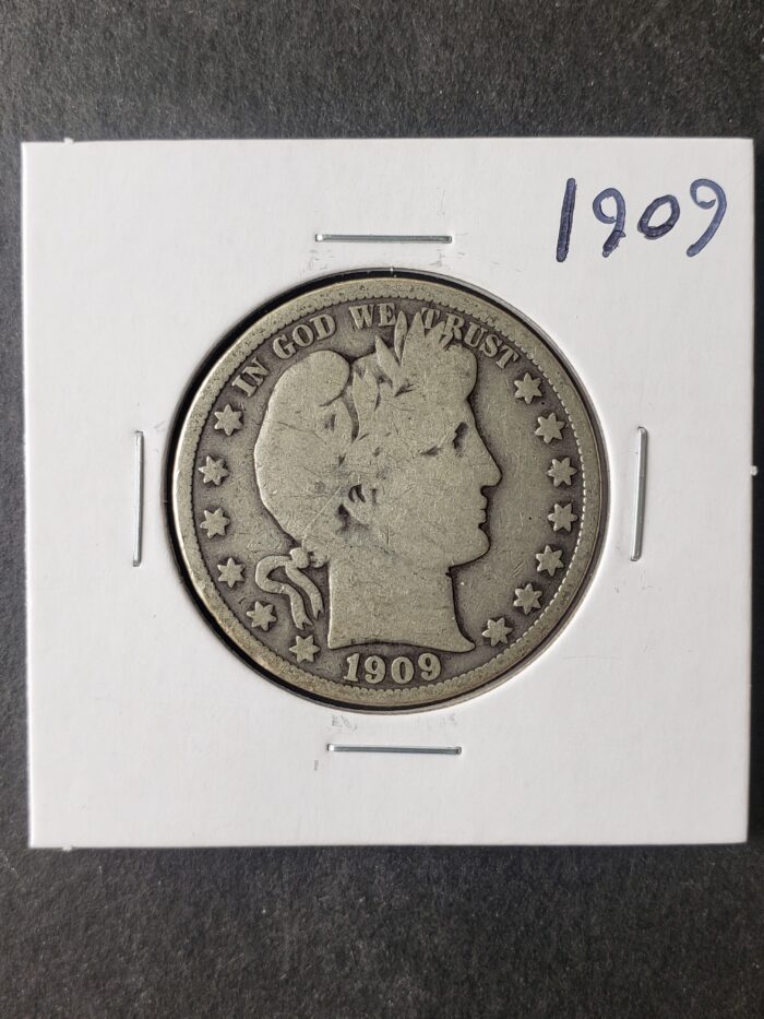 1909 50c Barber Silver Half Dollar