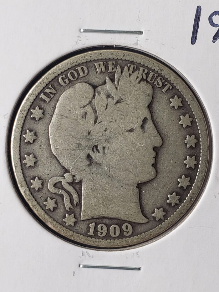 1909 50c Barber Silver Half Dollar - Image 2