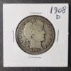 1908 D 50c Barber Silver Half Dollar