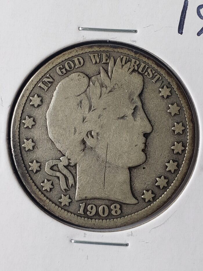 1908 D 50c Barber Silver Half Dollar - Image 2