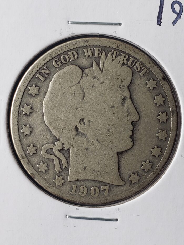1907 D 50c Barber Silver Half Dollar - Image 2