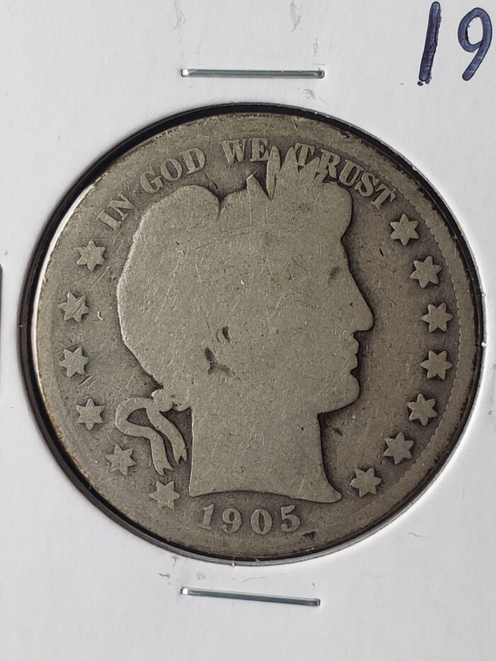 1905 50c Barber Silver Half Dollar - Image 2