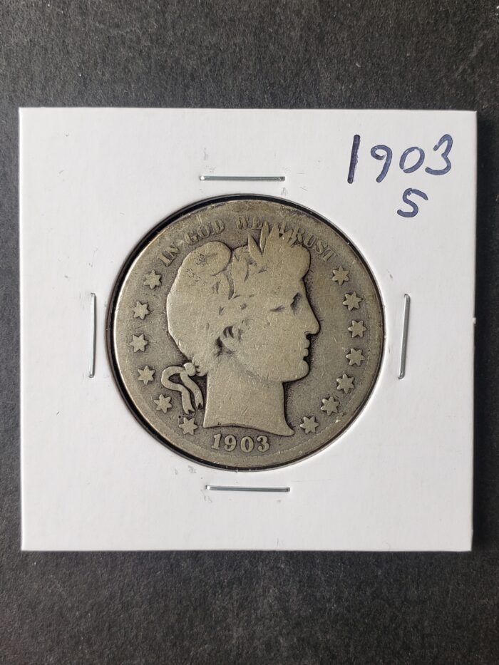 1903 S 50c Barber Silver Half Dollar