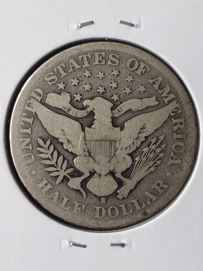 1903 S 50c Barber Silver Half Dollar - Image 3
