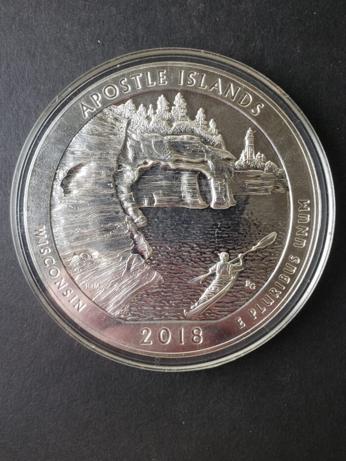 2018 25c Apostle Islands National Lakeshore 5oz Silver Quarter Dollar
