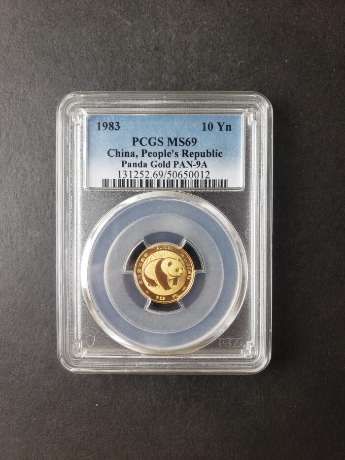 1983 China 10 Yuan 1/10oz Gold Panda PAN-9A PCGS MS69