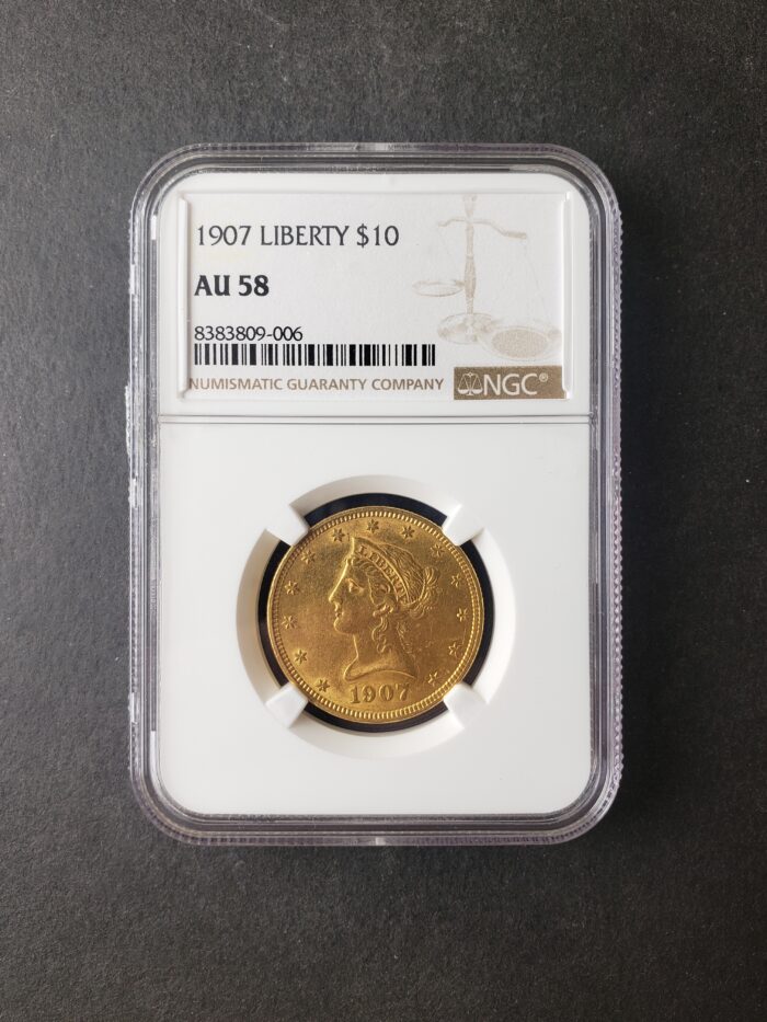 1907 $10 Liberty Head Gold Eagle NGC AU58