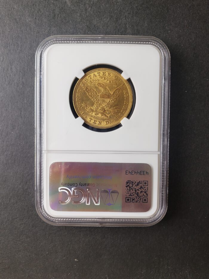 1907 $10 Liberty Head Gold Eagle NGC AU58 - Image 2