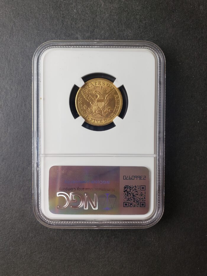 1908 $5 Liberty Head Gold Half Eagle NGC MS64 - Image 2