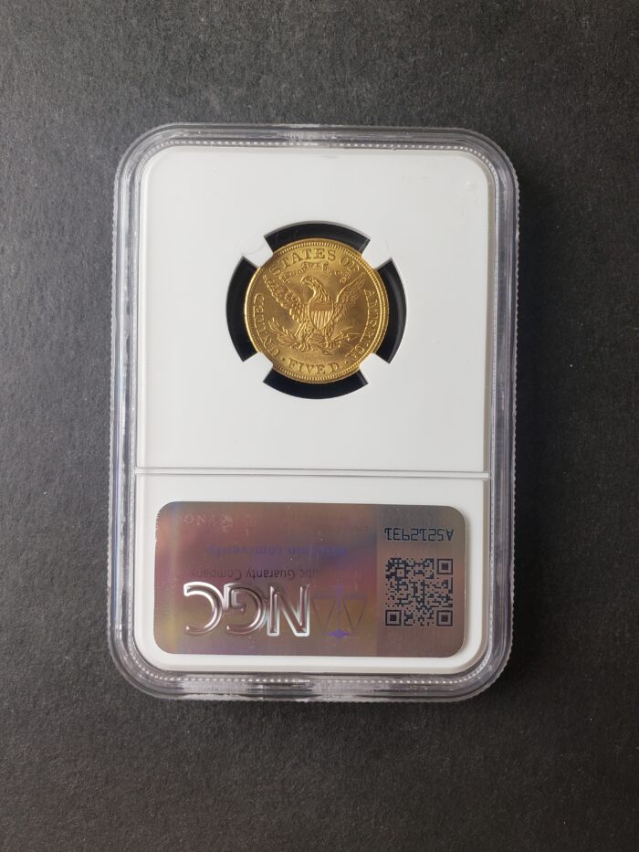 1908 $5 Liberty Head Gold Half Eagle NGC MS63 - Image 2