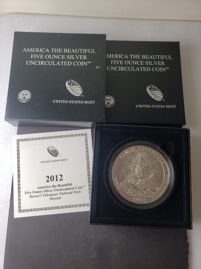 2012 P 25c Hawai'i Volcanoes National Park 5oz Silver Quarter Dollar