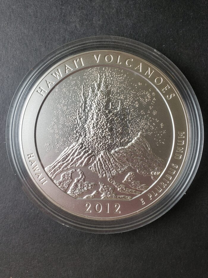 2012 P 25c Hawai'i Volcanoes National Park 5oz Silver Quarter Dollar - Image 2