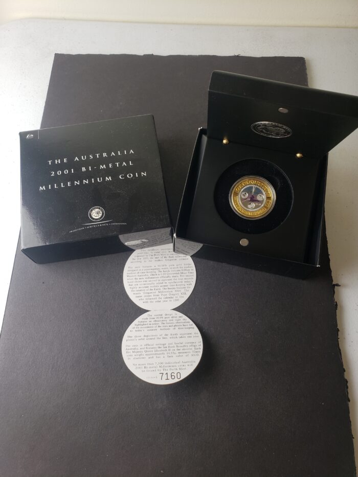 2001 Australia Proof $20 Bi-Metal Gregorian Millennium Coin