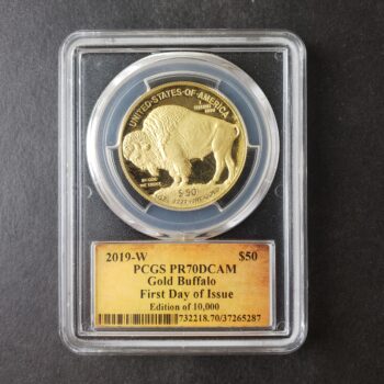 2019 W Proof $50 1oz Gold Buffalo PCGS PR70 DCAM