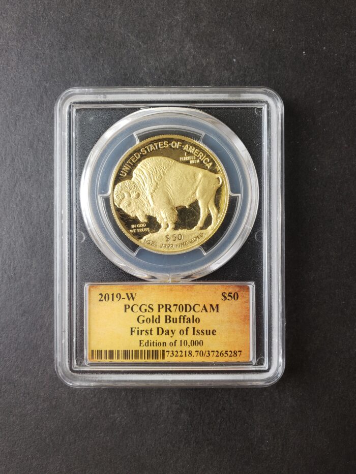 2019 W Proof $50 1oz Gold Buffalo PCGS PR70 DCAM