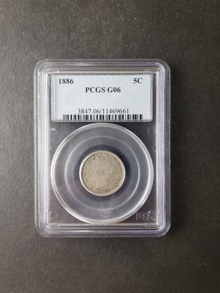 1886 5c Liberty Head V Nickel  PCGS G06