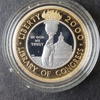 2000 W Proof $10 Bimetallic Library of Congress Commemorative Coin