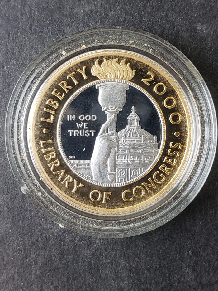 2000 W Proof $10 Bimetallic Library of Congress Commemorative Coin