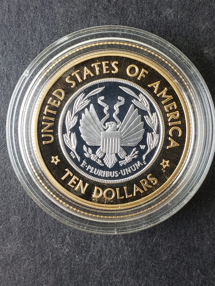 2000 W Proof $10 Bimetallic Library of Congress Commemorative Coin - Image 2