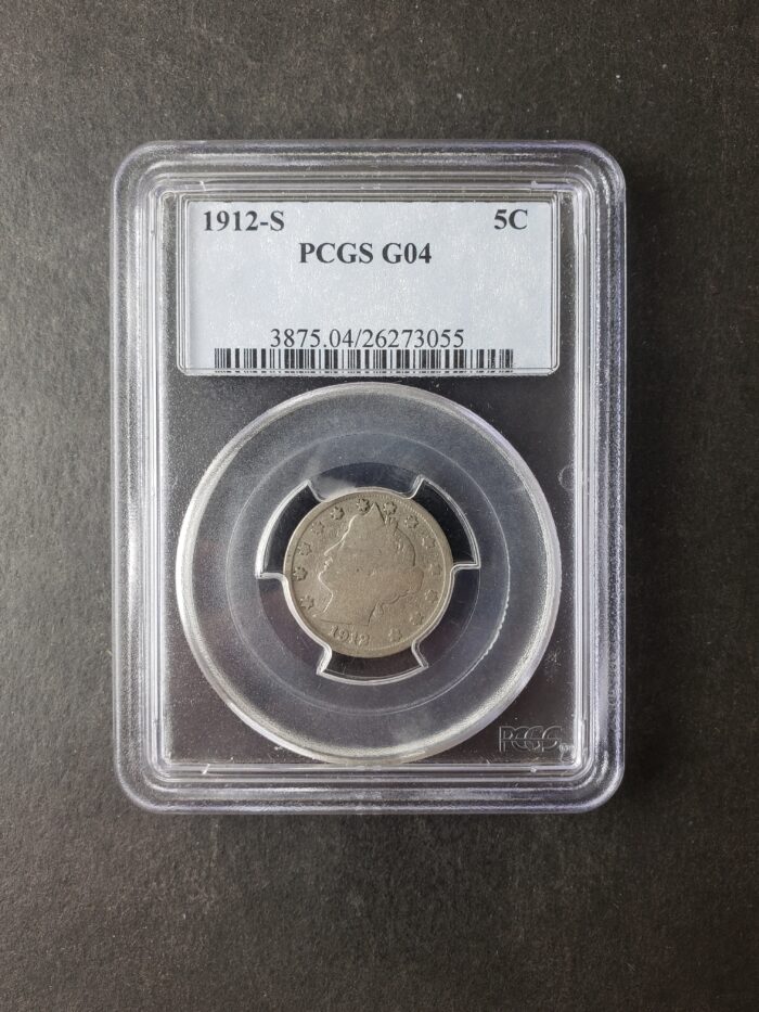 1912 S 5c Liberty Head V Nickel PCGS G04