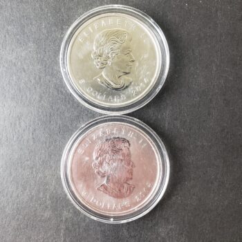 Two 2014 Canada $5 1oz Silver Bird Coins in Capsules