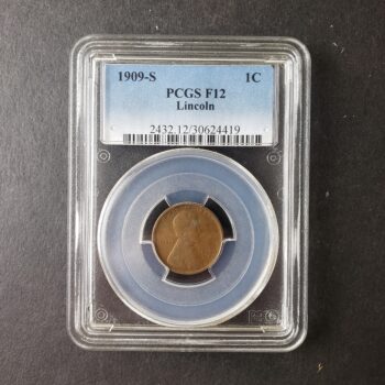 1909 S 1c Lincoln Wheat Cent PCGS F12