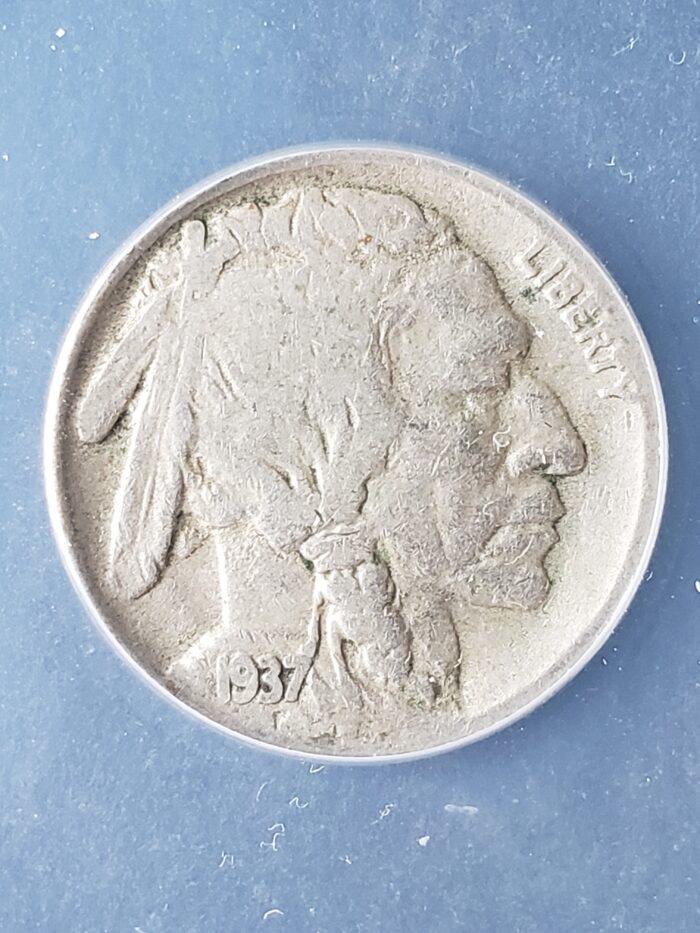 1937 D 5c Buffalo Nickel 3 Legged Variety ANACS VG10 Details Scratched - Image 3