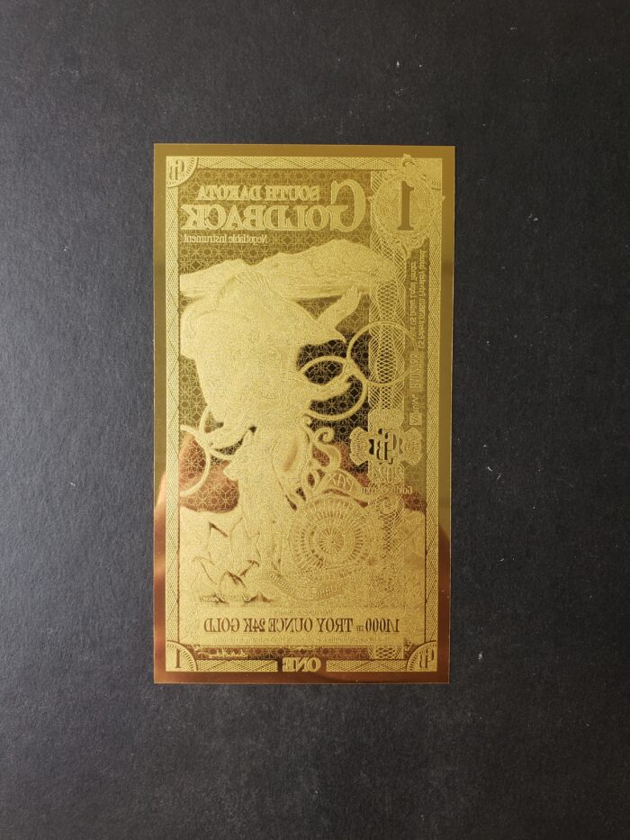2024 1/1000oz Gold South Dakota Goldback - Image 2