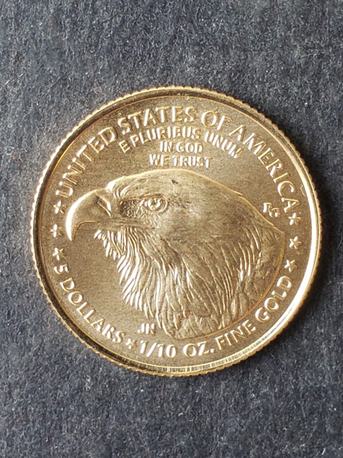 2021 $5 1/10oz Gold American Eagle Type 2 - Image 2