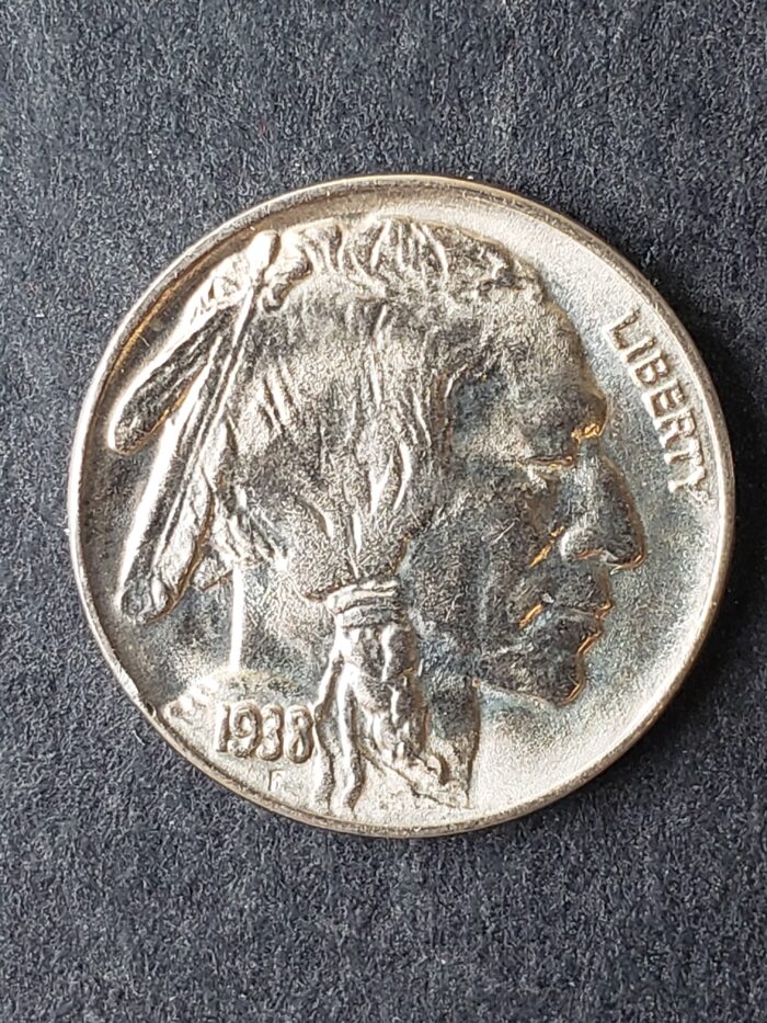 1938 D 5c Buffalo Nickel