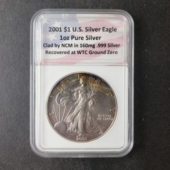 2001 $1 American Silver Eagle Dollar Clad in Recovered WTC Silver